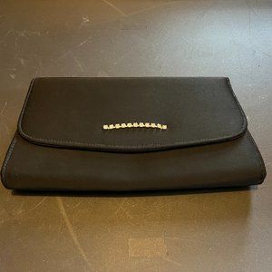 Vintage Black Rhinestone Embellished Clutch 1960's